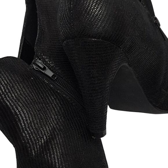 BELLINI Black Textured Booties – Size 11 W – 3.5" Heel – Gold Zipper - Picture 7 of 8